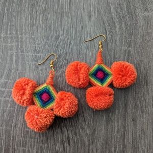 Wayuu Earrings/ Pompom style earrings/ Handmade Earrings